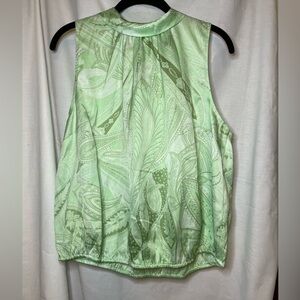 NWT INC International Concepts Mint Green Paisley High Neck Blouse Size XL
